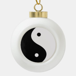 Yin and Yang Black & White Christmas Tree Ornament