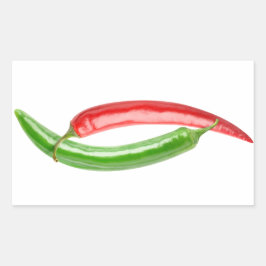 Yin and Yang Chili Paprikaschoten Rechteckiger Aufkleber