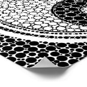 Yin and Yang Dot Art Black and White Poster (Ecke)