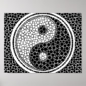 Yin and Yang Dot Art Black and White Poster (Vorne)