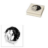 Yin and Yang Dove and Crow Bird Art Rubber Briefma Gummistempel (Stempel)