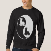 Yin and Yang ferrets on black background Sweatshirt (Vorderseite)