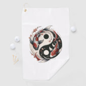Yin and Yang Japanischer Koi Fisch Golfhandtuch (Insitu)