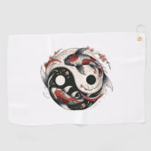 Yin and Yang Japanischer Koi Fisch Golfhandtuch (Horizontal)