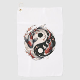 Yin and Yang Japanischer Koi Fisch Golfhandtuch