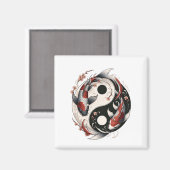 Yin and Yang Japanischer Koi Fisch Magnet (Vorderseite/Rückseite)