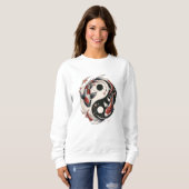 Yin and Yang Japanischer Koi Fisch Sweatshirt (Vorne ganz)