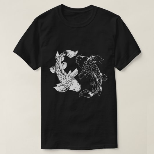 Yin and Yang Japanischer Koi Fish T - Shirt (Design vorne)