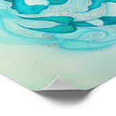 Yin and Yang Koi Carp Aqua Blue Art Print Poster (Ecke)