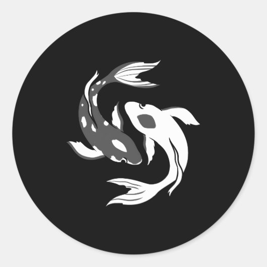 Yin and Yang Koi Fish Runder Aufkleber (Vorderseite)