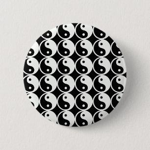 Yin and Yang Pattern Button