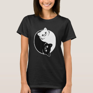 Yin and Yang Pet Cat Schwarz-weiß Katzen Tiere Lie T-Shirt