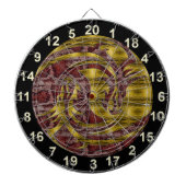 Yin and Yang Red and Gelb Dragon Dart Board Dartscheibe (vorne)