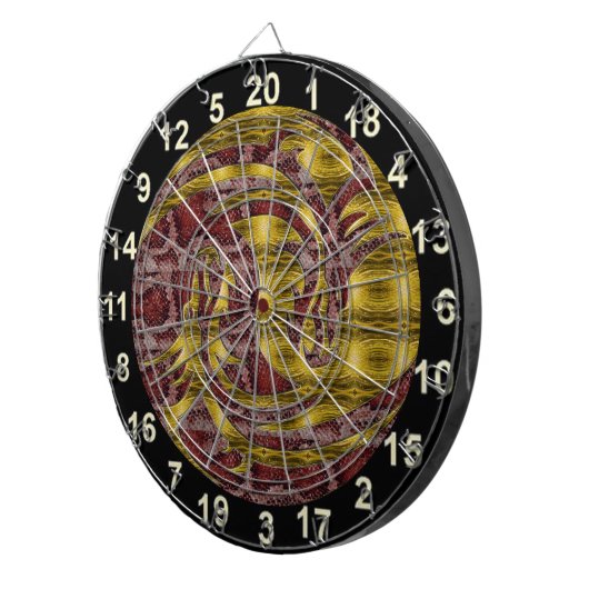 Yin and Yang Red and Gelb Dragon Dart Board Dartscheibe (Vorderseite rechts)