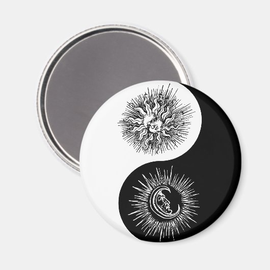 Yin and yang sign - Sun vs Moon Magnet (Vorderseite/Rückseite)
