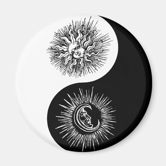Yin and yang sign - Sun vs Moon Magnet (Vorne)