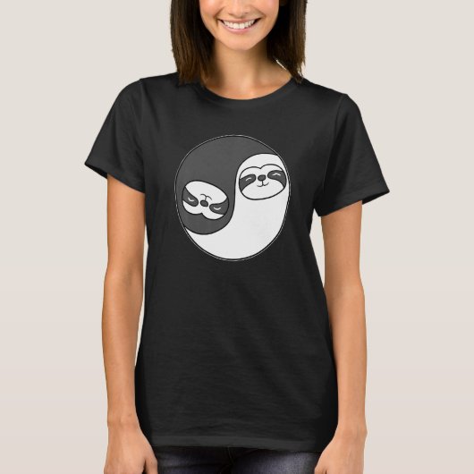 Yin and Yang Sloth Predator Meditation Acro Hatha T-Shirt (Vorderseite)
