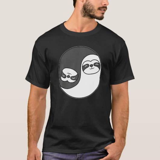 Yin and Yang Sloth Predator Meditation Acro Hatha  T-Shirt (Vorderseite)