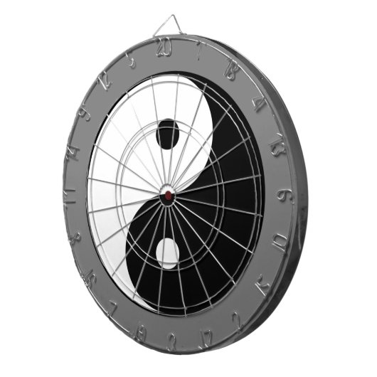 Yin and Yang Symbol (Chinesischer Taoist Taijitu) Dartscheibe (Vorderseite rechts)