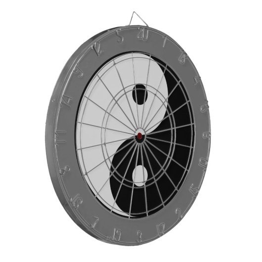 Yin and Yang Symbol (Chinesischer Taoist Taijitu) Dartscheibe (Vorderseite Links)