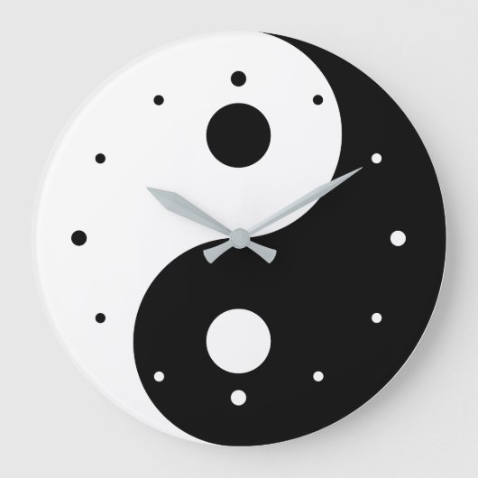 Yin and Yang Template Große Wanduhr (Vorderseite)