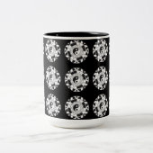 Yin and Yang Tiled Asian Symbol Black Tasse (Mittel)