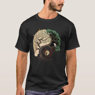 Yin and Yang Tree Balance Buddhismus Natureleben T-Shirt