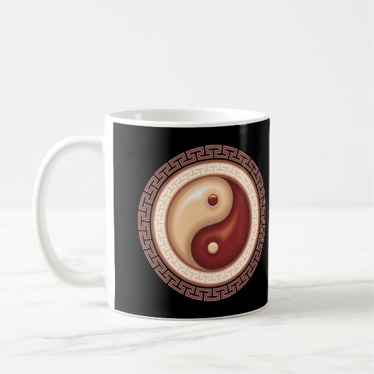 Yin and Yang w/Border Kaffeetasse (Links)