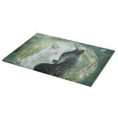 Yin and Yang wolves  Schneidebrett (Ecke)