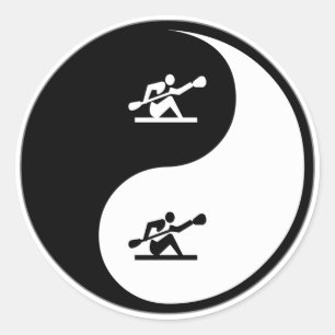 Yin Kayaking Yang Runder Aufkleber