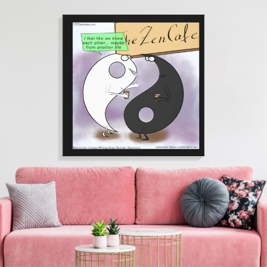Yin Meets Yang Funny Canvas Print Leinwanddruck (Insitu (Wohnzimmer))