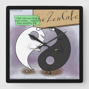 Yin Meets Yang Funny Rick London Wall Clock Quadratische Wanduhr