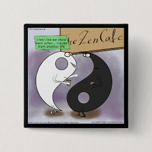 Yin Meets Yang Zen Funny Button