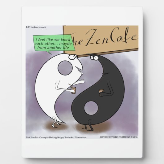 Yin Meets Yang Zen Funny Fotoplatte (Vorderseite)