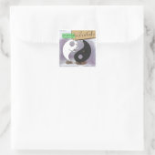 Yin Meets Yang Zen Funny Quadratischer Aufkleber (Tasche)