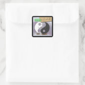 Yin Meets Yang Zen Funny Quadratischer Aufkleber (Tasche)