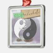 Yin Meets Yang Zen Funny Silbernes Ornament (Links)