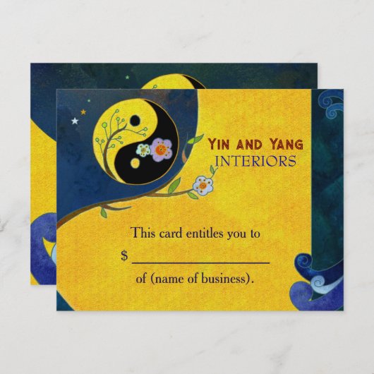 Yin n Yang Geschenkgutscheine (Vorne/Hinten)