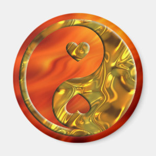 Yin u. Yang-/Herzgold Magnet
