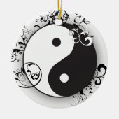 Yin u. Yang mit Rolleverzierungsschwarzem Keramikornament (Vorne)