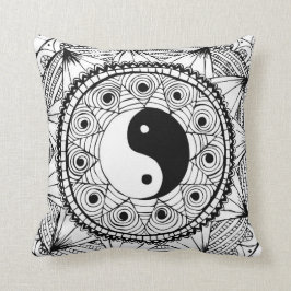 Yin u. Yang-Schwarzes Kissen