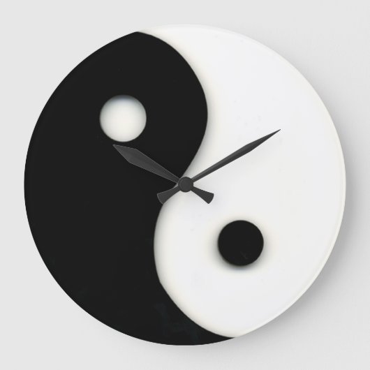 Yin u. Yang-Wanduhr-Schwarzes u. Weiß Große Wanduhr (Vorderseite)