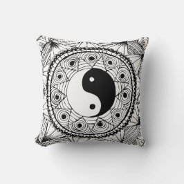 Yin u. Yang-Weiß Kissen