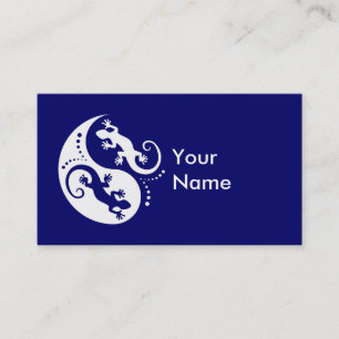 YIN u. YANGGeckos weiß + Ihre Idee Visitenkarte