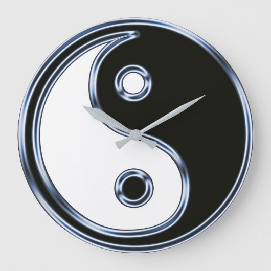 Yin und Yang 2 Große Wanduhr (Vorderseite)