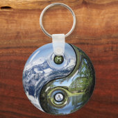 Yin und Yang als Planet Erde mit Ihrem Monogramm Schlüsselanhänger (Vorderseite)