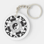 Yin und Yang Asian Symbol Doppelseitige Schlüsselk Schlüsselanhänger (Rückseite)