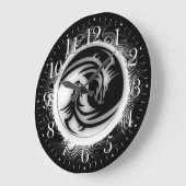 Yin und Yang-Asiats-Drachen Große Wanduhr (Winkel)