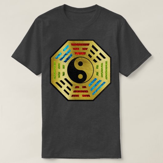 Yin und Yang Bagua Feng shui hieroglyphen T-Shirt (Design vorne)