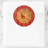 Yin und Yang, bagua und feng shui Hieroglyphen Runder Aufkleber (Tasche)